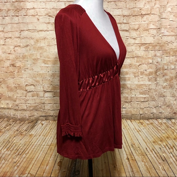 Deep V-Neck Blouse - Picture 3 of 8